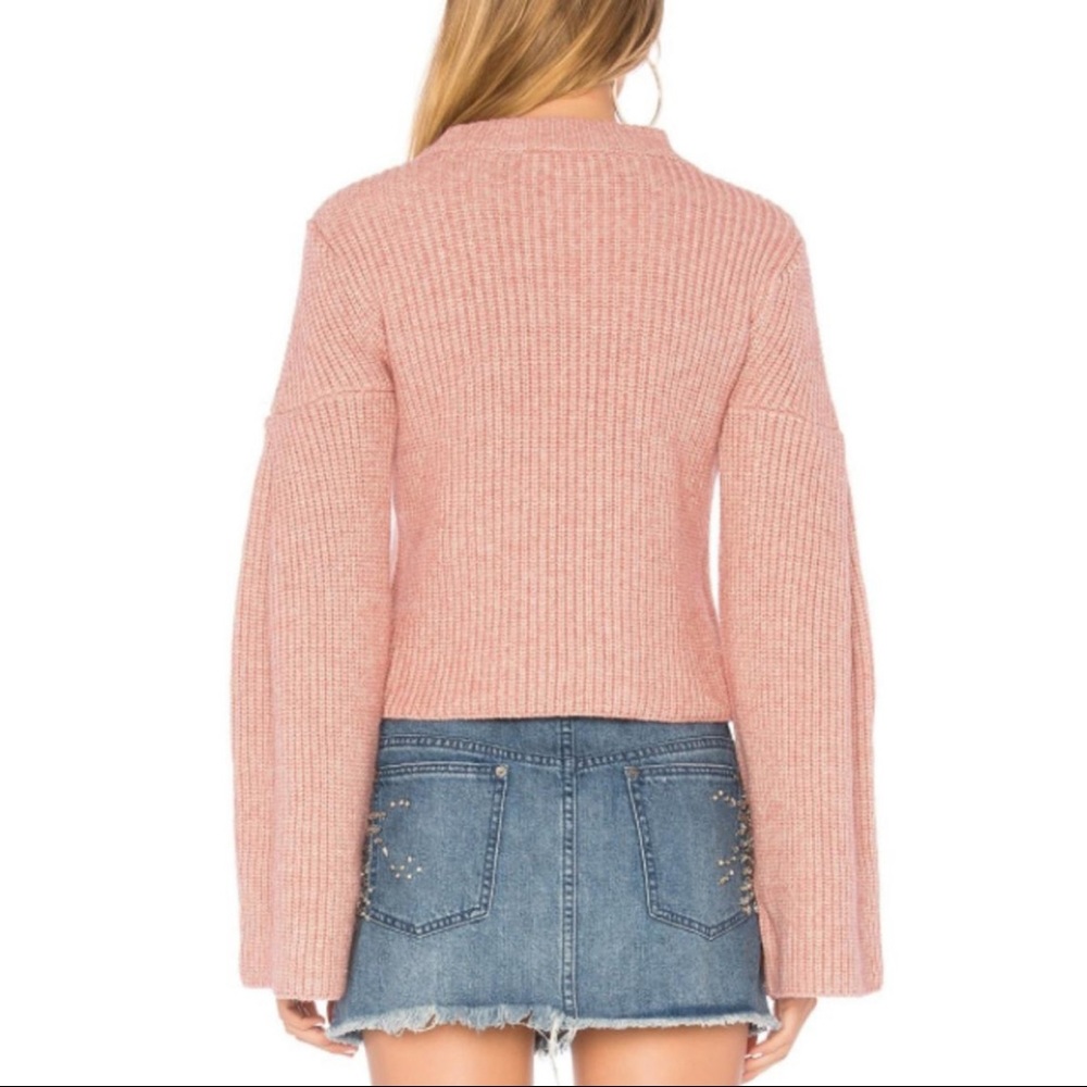๐Host Pick๐ Endless Rose Heathered Pink Bell Sleeve Pink Cropped Sweater - Picture 4 of 8